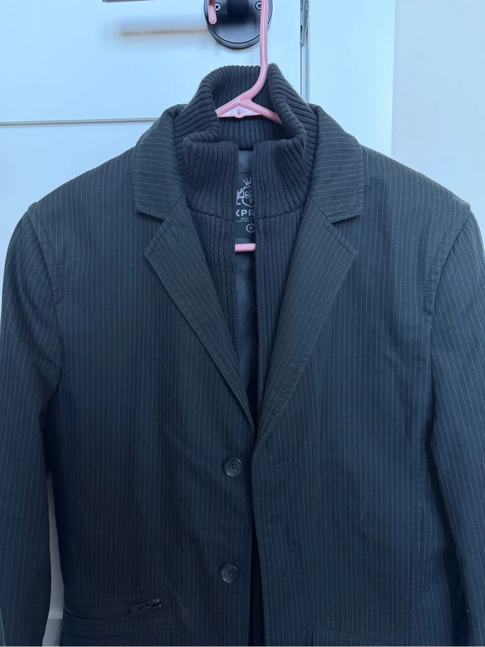 Express Men's Black Pinstripe Blazer